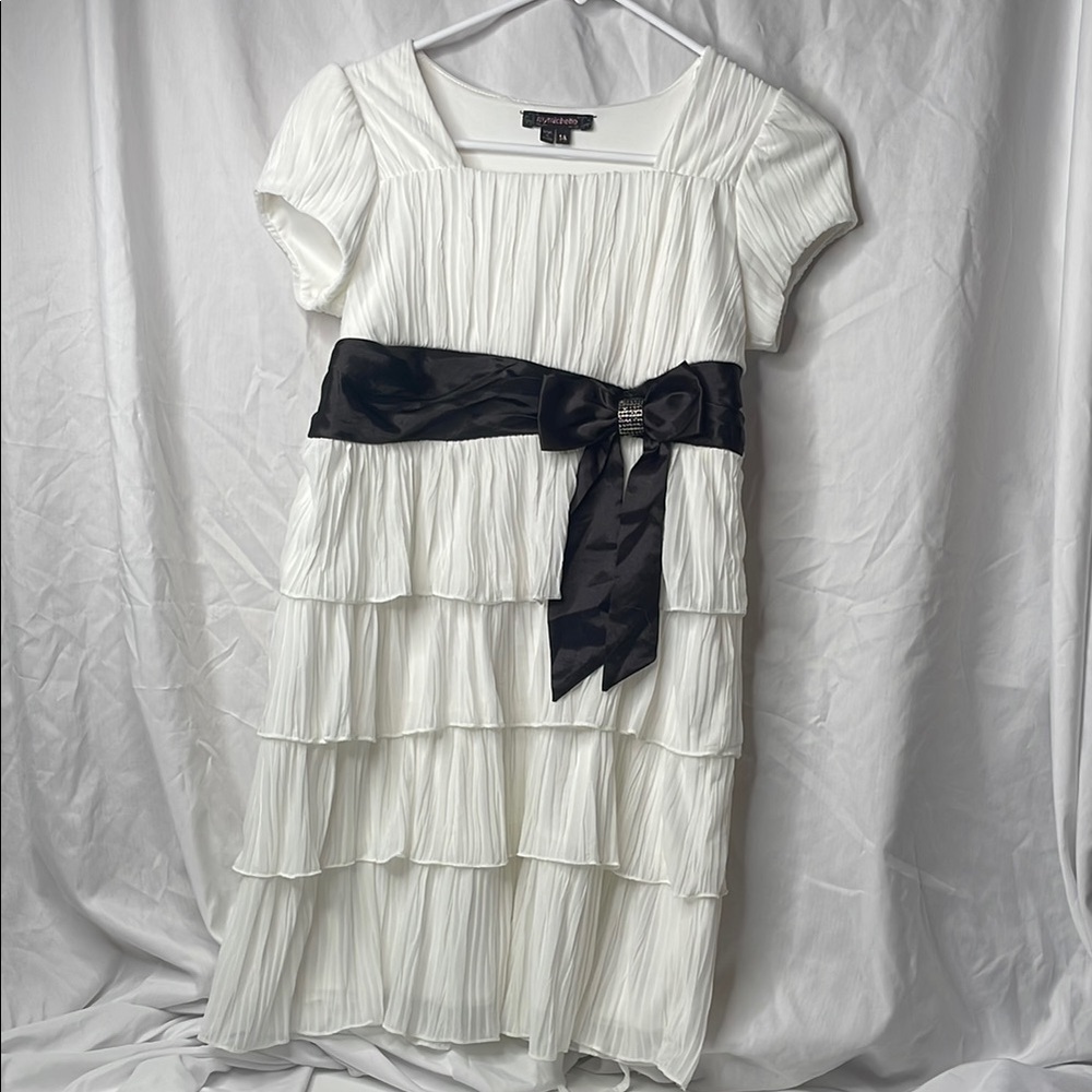 Speechless White Flutter Sleeve Tiered Sundress